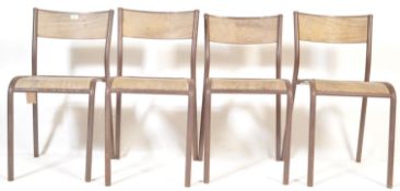 MID 20TH CENTURY FRENCH TUBULAR METAL STACKING CHAIRS