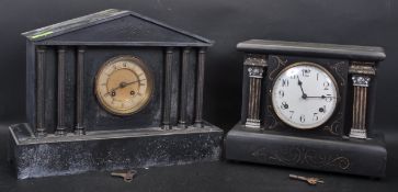 EARLY 20TH CENTURY 8 DAY SLATE MANTEL CLOCK