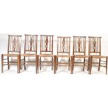 SET VICTORIAN ARTS & CRAFTS BEECH WHEELBACK DINING CHAIRS