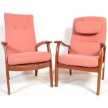 TWO PARKER KNOLL ARMCHAIRS / EASY CHAIRS