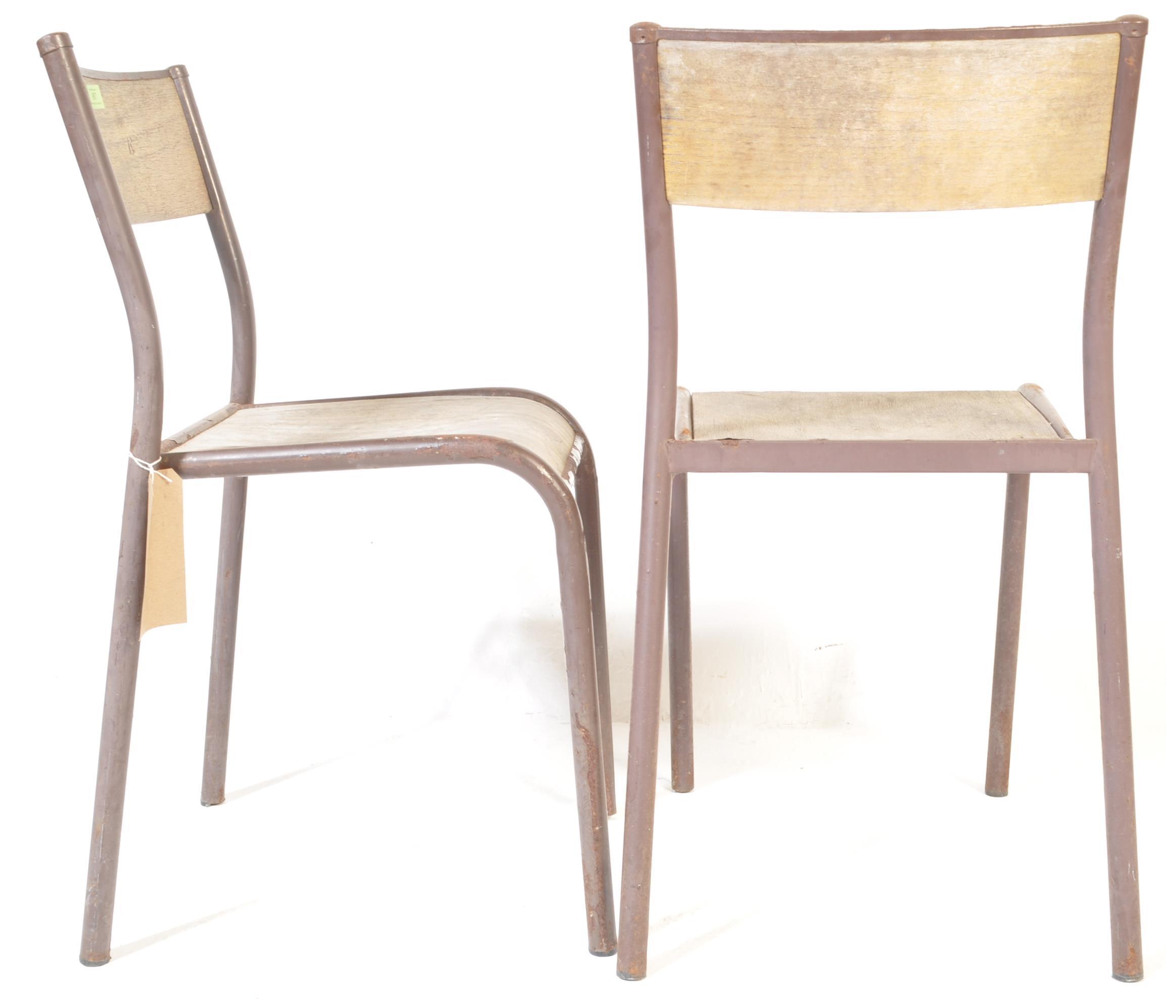 MID 20TH CENTURY FRENCH TUBULAR METAL STACKING CHAIRS - Image 6 of 6