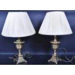 PAIR OF CONTEMPORARY BRASS URN SHAPED DESK LAMPS