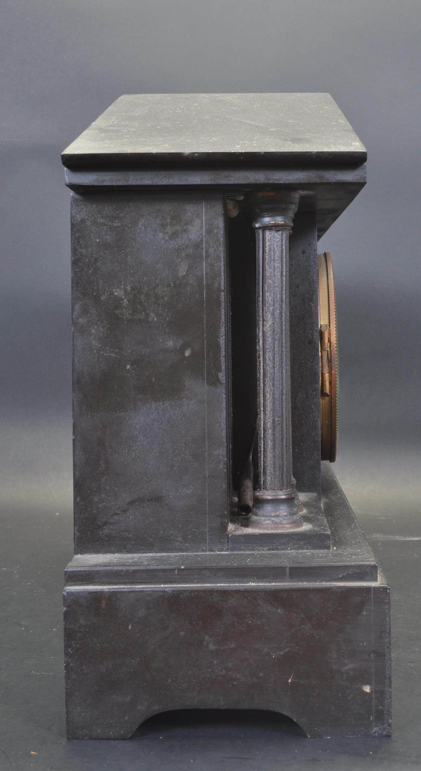 19TH CENTURY VICTORIAN 8 DAY SLATE MANTEL CLOCK - Image 2 of 6