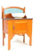 EDWARDIAN SATIN WALNUT WASHSTAND - HALL TABLE CABINET