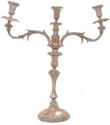 LARGE EARLY 20TH CENTURY WHITE METAL CANDELABRA