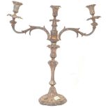 LARGE EARLY 20TH CENTURY WHITE METAL CANDELABRA