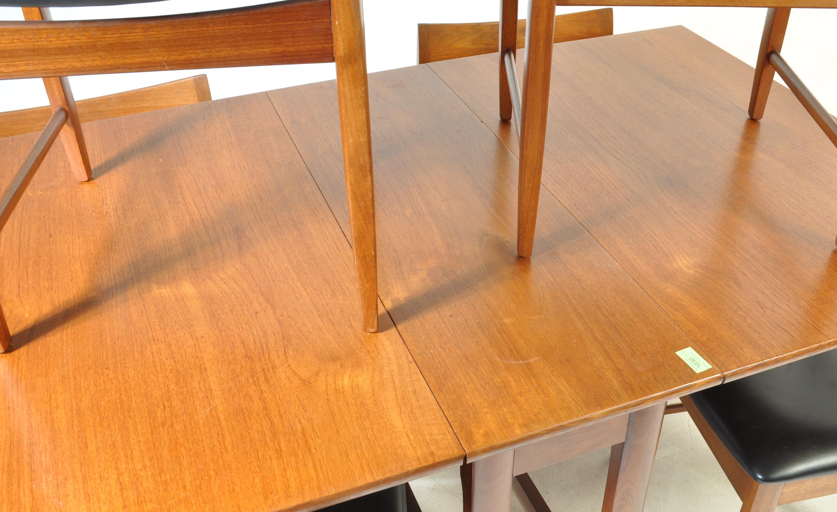 1960’S DANISH INSPIRED TEAK DROP LEAF DINING TABLE & CHAIRS - Image 3 of 7