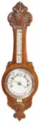 CRIRCA 1920S EARLY 20TH CENTURY OAK ANEROID BAROMETER