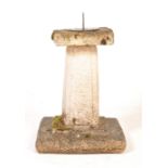 LATE 20TH CENTURY METAL AND STONE SUN DIAL