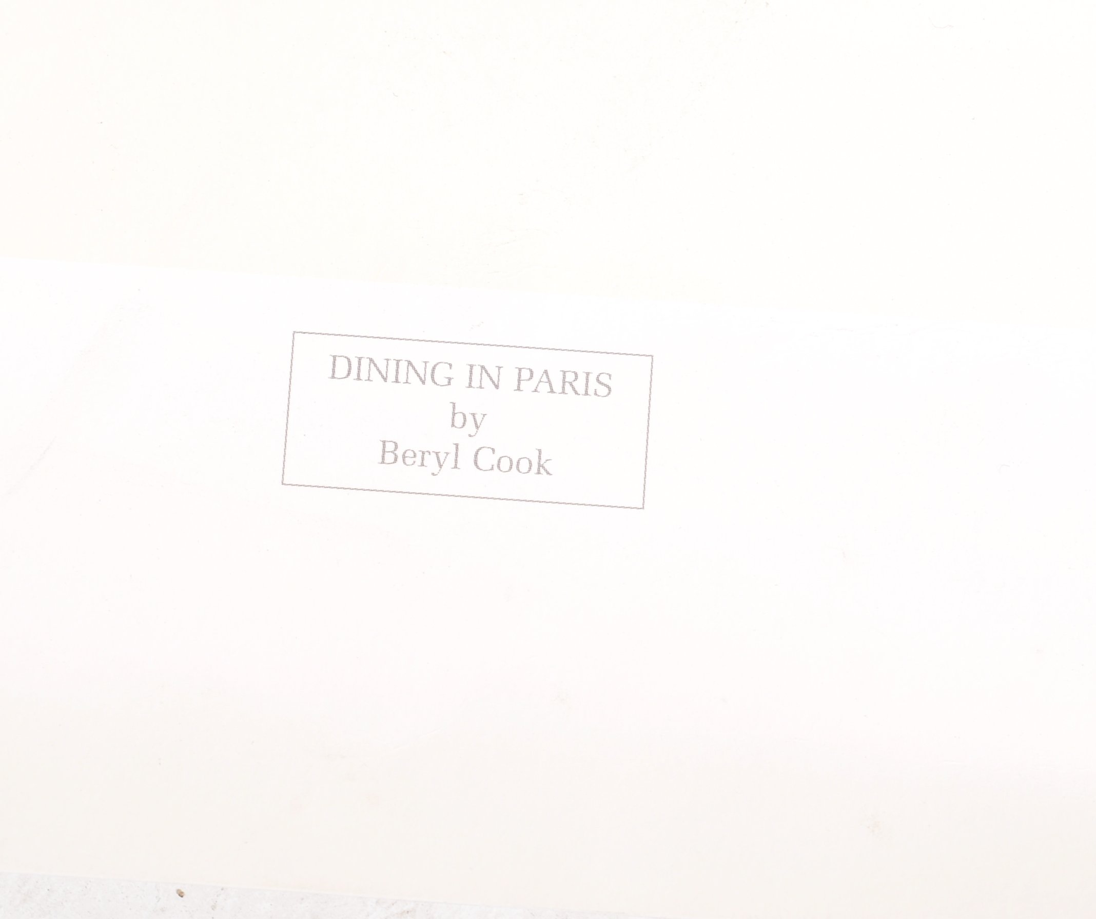 BERYL COOK - DINING PARIS - LIMITED EDITION SIGNED PRINT - Image 4 of 6