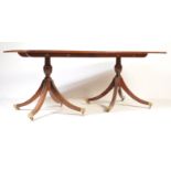 REGENCY REVIVAL MAHOGANY TWIN PEDESTAL DINING TABLE