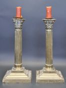 PAIR OF VINTAGE 20TH CENTURY CORINTHIAN CANDLESTICKS