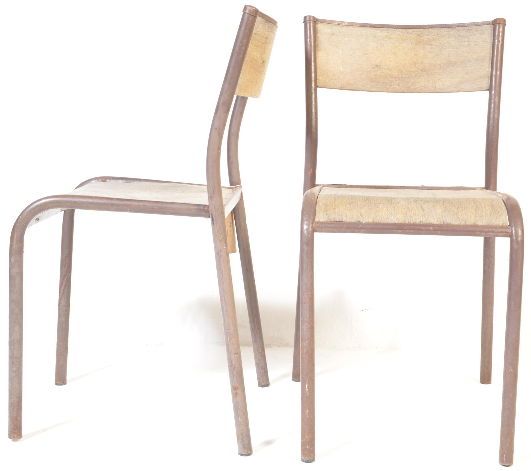 MID 20TH CENTURY FRENCH TUBULAR METAL STACKING CHAIRS - Image 5 of 6