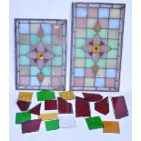 TWO 19TH CENTURY VICTORIAN LEAD STAINED GLASS