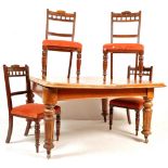 19TH CENTURY VICTORIAN EXTENDING DINING TABLE AND CHAIRS