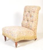 19TH CENTURY HOWARD STYLE MAHOGANY LADIES ARMCHAIR