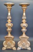 18TH CENTURY STYLE GILT ALTAR CANDLESTICKS