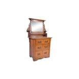 1930'S ARTS & CRAFTS OAK PEDESTAL DRESSING TABLE CHEST