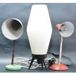 COLLECTION OF THREE RETRO VINTAGE 20TH CENTURY LAMPS