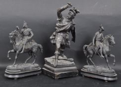 GROUP OF THREE EARLY 20TH CENTURY SPELTER FIGURINES