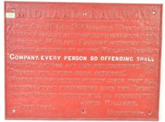 20TH CENTURY CAST IRON RAILWAY SIGN