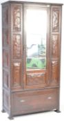 20TH CENUTRY PLANISHED OAK ARTS & CRAFTS SINGLE WARDROBE