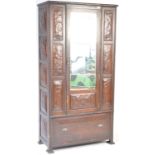 20TH CENUTRY PLANISHED OAK ARTS & CRAFTS SINGLE WARDROBE