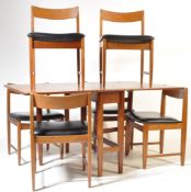 1960’S DANISH INSPIRED TEAK DROP LEAF DINING TABLE & CHAIRS