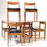 1960’S DANISH INSPIRED TEAK DROP LEAF DINING TABLE & CHAIRS