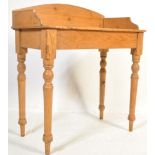 19TH CENTURY VICTORIAN PINE WASHSTAND & BAMBOO TABLE