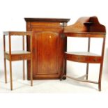 19TH CENTURY GEORGE III CORNER CABINET AND CORNER WASHSTAND