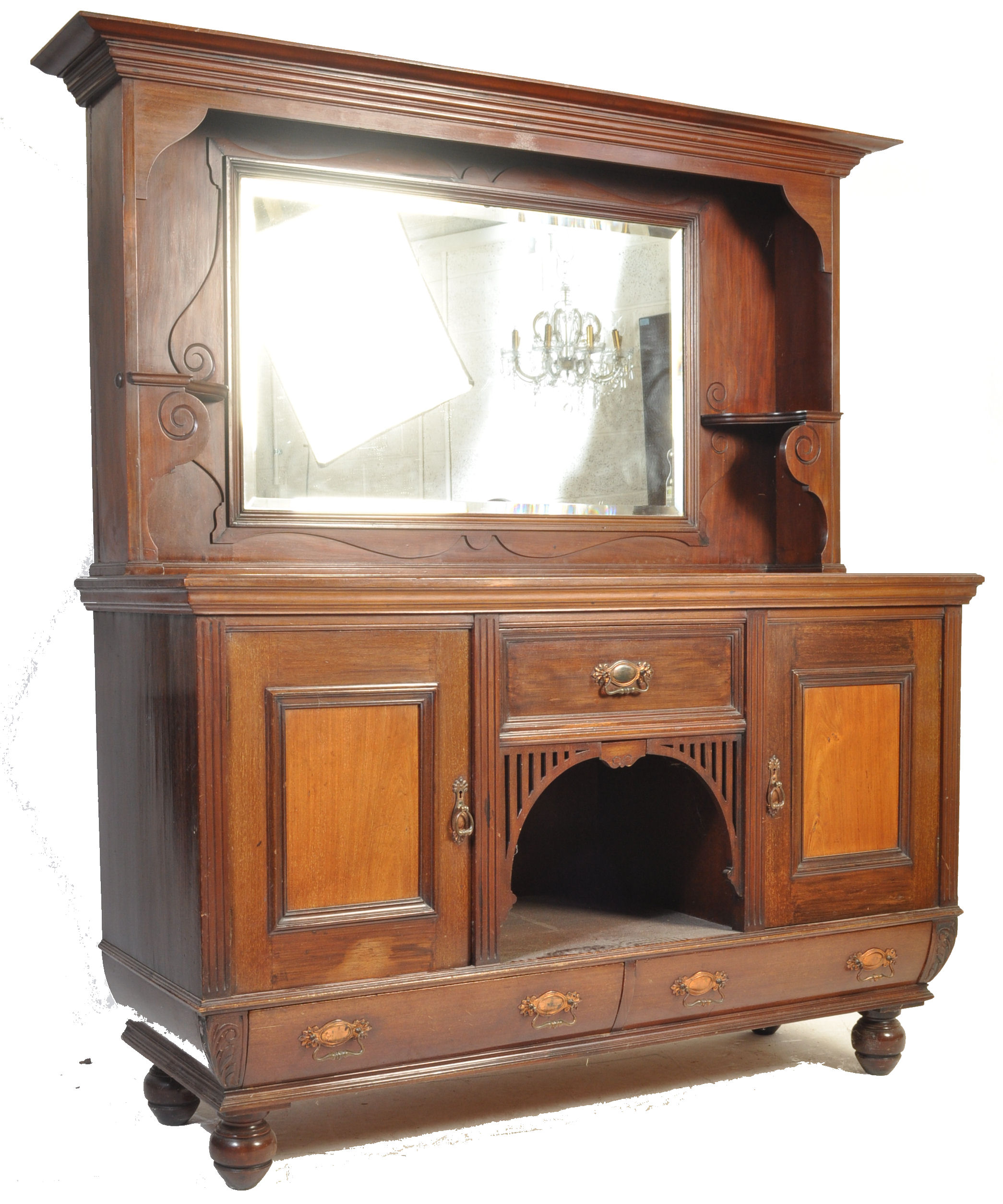 ARTS & CRAFTS MAHOGANY MIRROR BACK DRESSER / SIDEBOARD