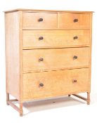 1930’S LIMED OAK PEDESTAL CHEST OF DRAWERS