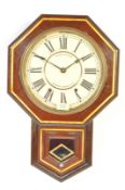 EARLY 20TH CENTURY MAHOGANY CASE DROP DIAL STATION CLOCK BY PERRY & CO LTD