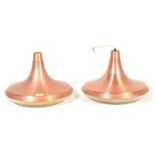 PAIR OF RETRO VINTAGE INDUSTRIAL CIRCA 1970S BRASS LIGHT SHADES