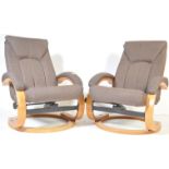 PAIR OF CONTEMPORARY RECLINING ARMCHAIRS