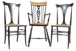 19TH CENTURY GOLDSMITHS WINDSOR ARMCHAIR AND OTHERS