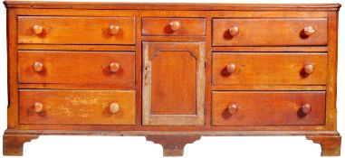 LARGE 19TH CENTURY SOLID OAK DRESSER BASE