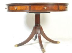 GEORGE III REVIVAL MAHOGANY DRUM - RENT TABLE