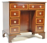 GEORGE III REVIVAL PEDESTAL KNEEHOLE WRITING DESK