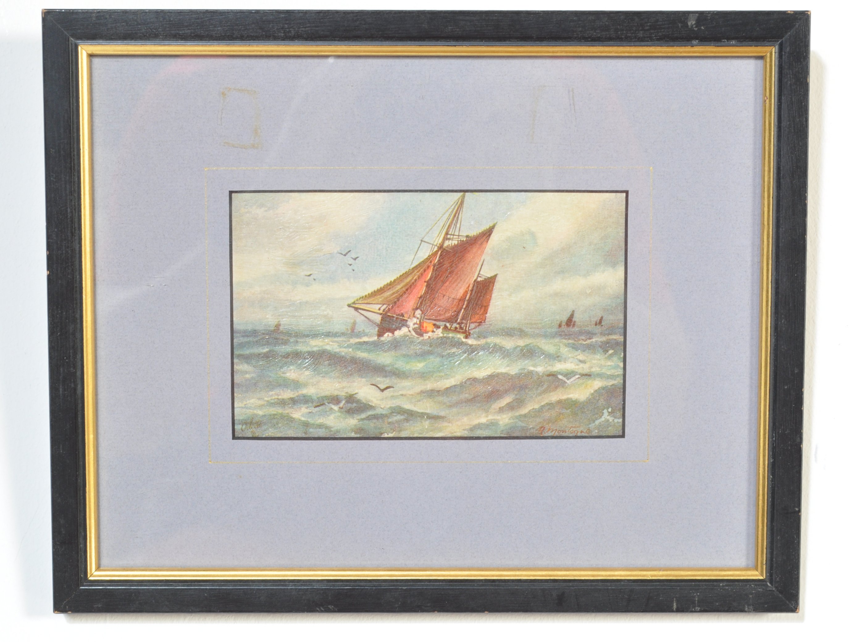 GROUP OF THREE 20TH CENTURY FRAMED MARITIME POSTCARDS - Image 2 of 8