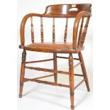 EDWARDIAN BEECH AND ELM OFFICE WINDSOR DESK CHAIR