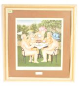 BERYL COOK - TEA IN THE GARDEN - FRAMED LITHOGRAPHIC PRINT