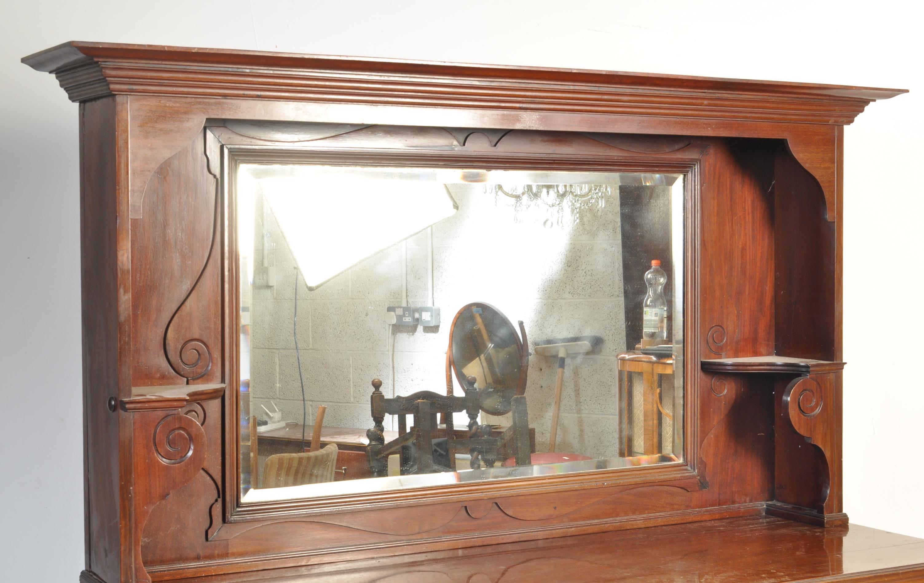 ARTS & CRAFTS MAHOGANY MIRROR BACK DRESSER / SIDEBOARD - Image 2 of 7