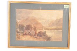 GRASMERE BY DAVID COX JNR - 19TH CENTURY VICTORIAN WATERCOLOUR PAINTING