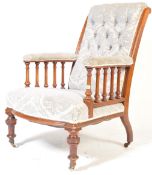 19TH CENTURY VICTORIAN LIBRARY CHAIR / ARMCHAIR