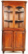 19TH CENTURY GEORGE III MAHOGANY CORNER CUPBOARD