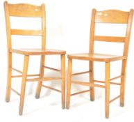 A PAIR OF RETRO VINTAGE 1960'S BEECH AND ELM SCHOOL CHAIRS