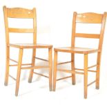 A PAIR OF RETRO VINTAGE 1960'S BEECH AND ELM SCHOOL CHAIRS