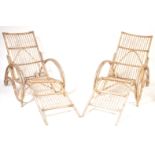 TWO EARLY 20TH CENTURY BAMBOO LOYNGE CHAIR